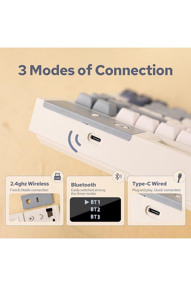 EPOMAKER DynaTab75 Tablet Yuvalı Kablosuz Oyun Klavyesi 2.4G/USB-C/Bluetooth - 3