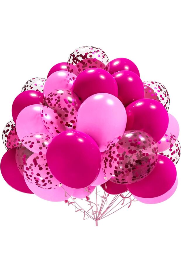 Confetti Balloons 30Pcs Fuchsia Pink Premium Latex Luxury Balloons