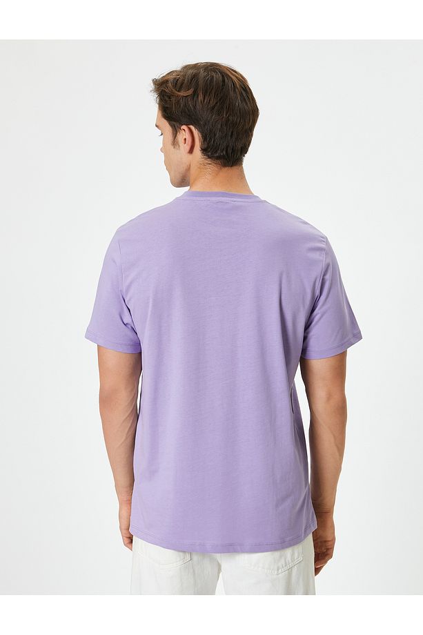 Basic Tişört Kısa Kollu Bisiklet Yaka Regular Fit Pamuklu - 4
