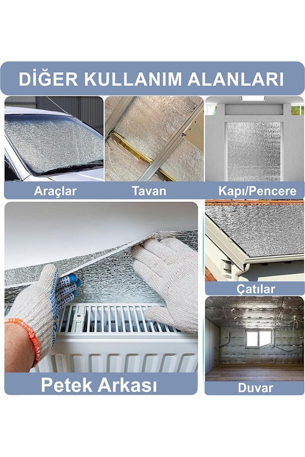 200x100 cm 5mm Çift Folyolu Karavan Pencere Yalıtım Şiltesi - 4