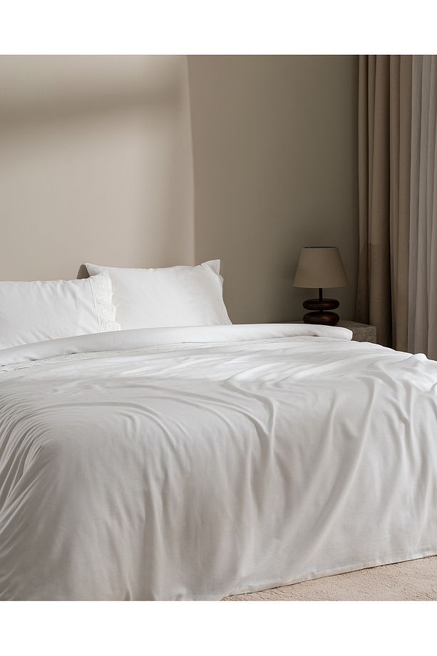 Eolya King Size %100 Pamuk Chambre Nevresim Takımı - Beyaz - 2