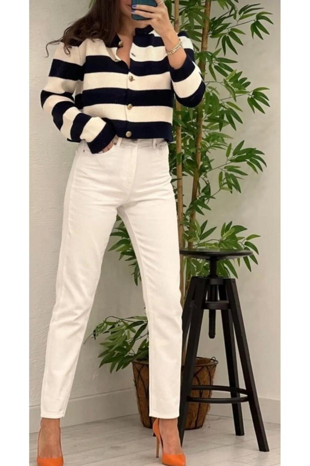 WOMEN'S MOM JEANS HIGH WAIST FADE-RESISTANT DENIM FABRIC (NEW SEASON)