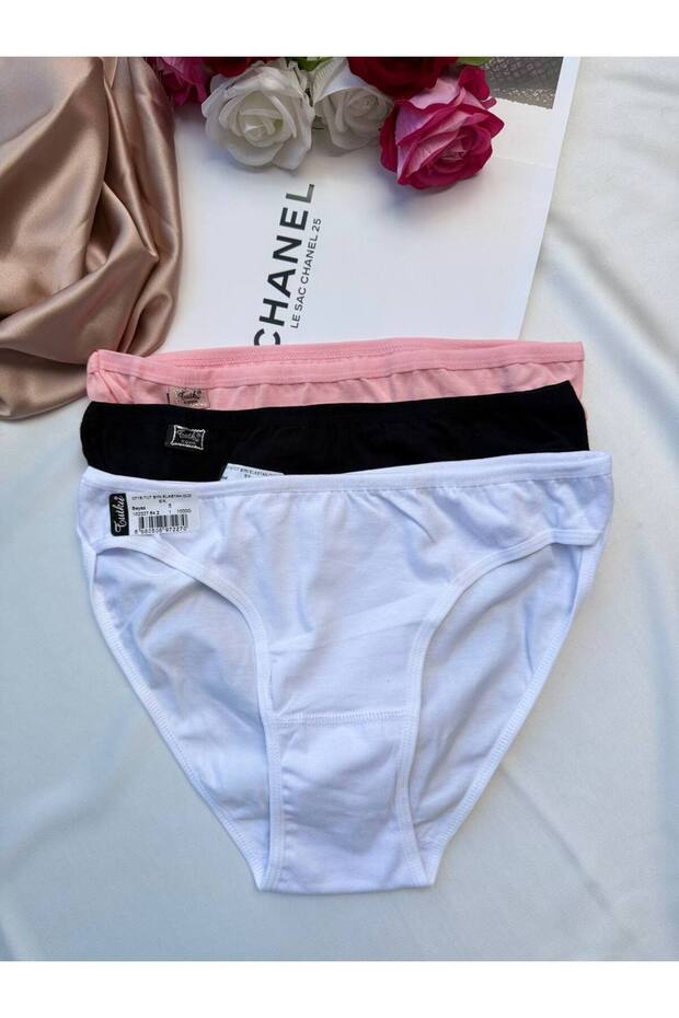 موديل بيكيني من الإيلاستان مكون من 3 قطع بلون سادة - 1