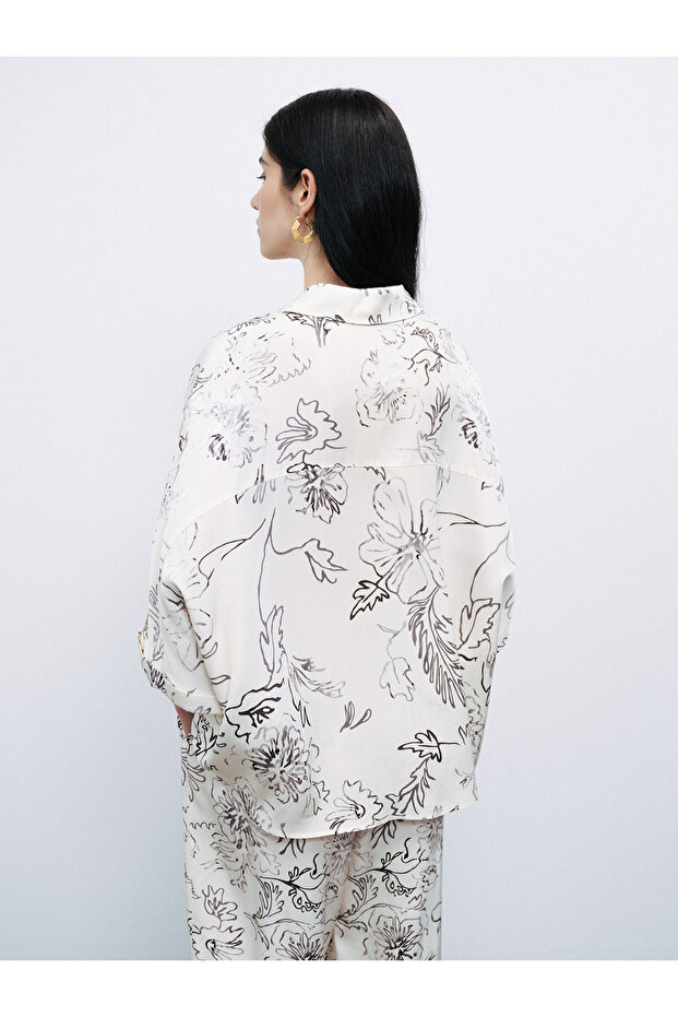 Dökümlü Desenli Gömlek - 3