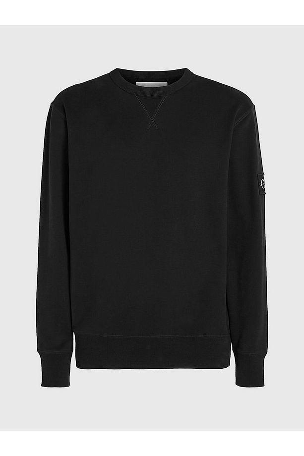 Erkek BADGE Bisiklet Yaka Sweatshirt - Siyah - 5