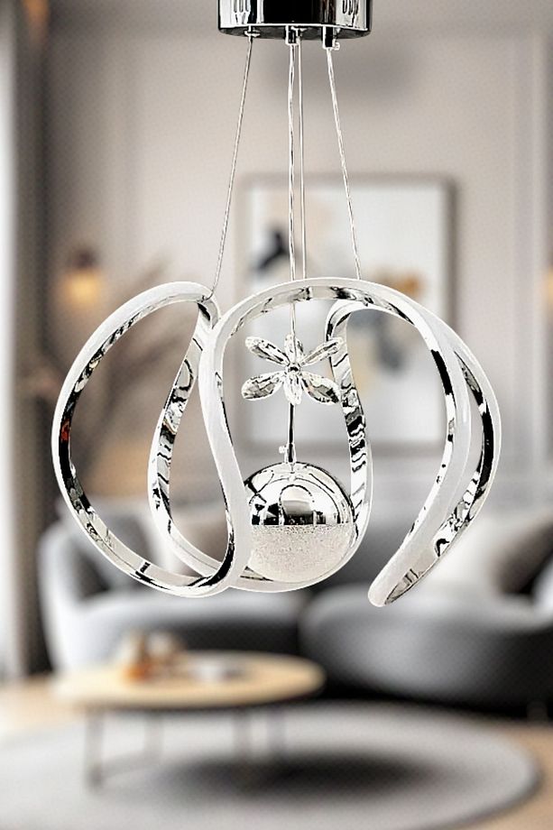 Clasy Model Krom Kaplama 3 Renk  Modern Led Sarkıt Avize - 1