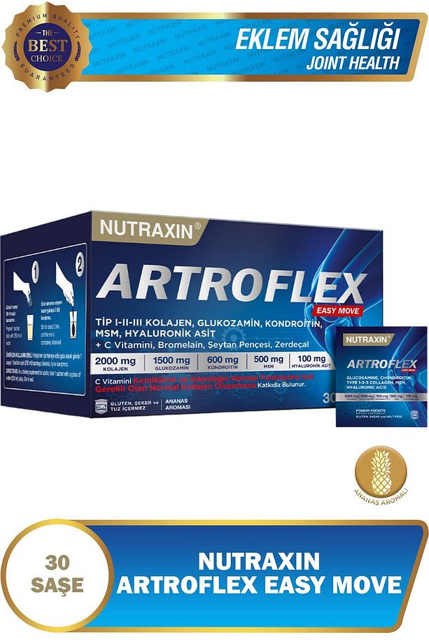 Artroflex Easy Move 30 Adet Saşe - (Glukozamin, Kondroitin, MSM, Bromelain, Kolajen, Bamya Çiçeği) - 1