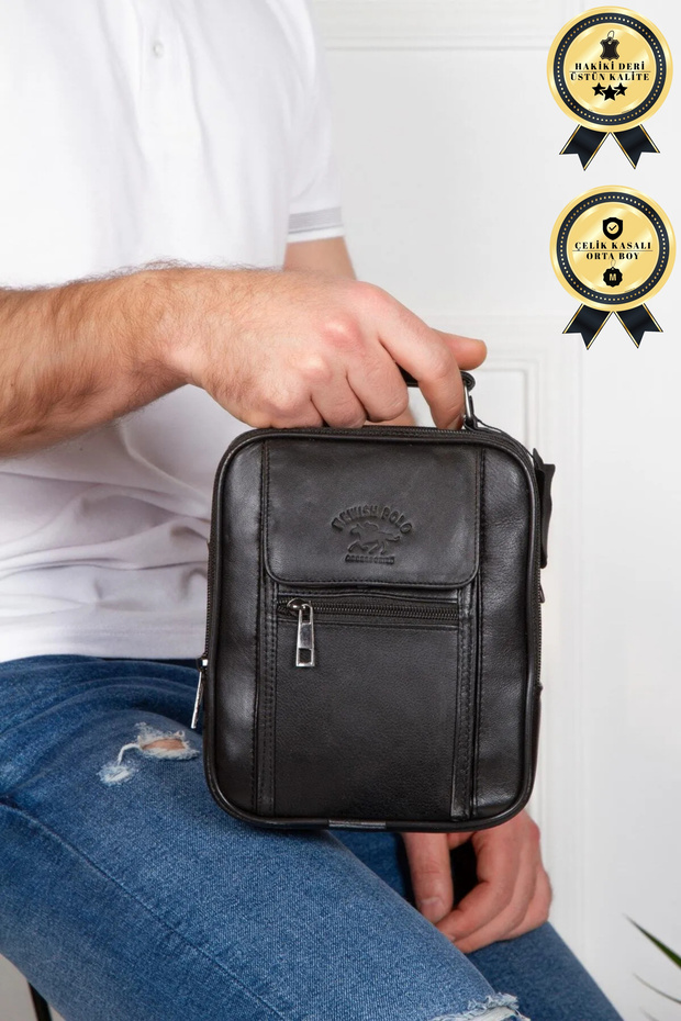 Alva Clup Genuine Leather Men's Handbag (medium size)