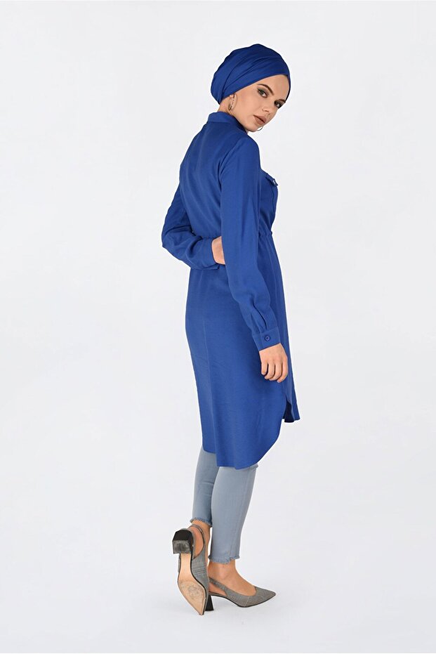 Buttoned Tunic with Button with Waist 4703 - 4