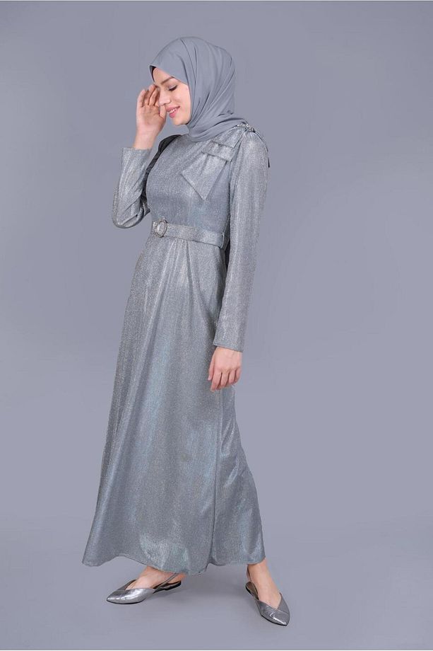 TAŞ DETAYLI SİMLİ ABİYE ELBİSE 40769 - 1
