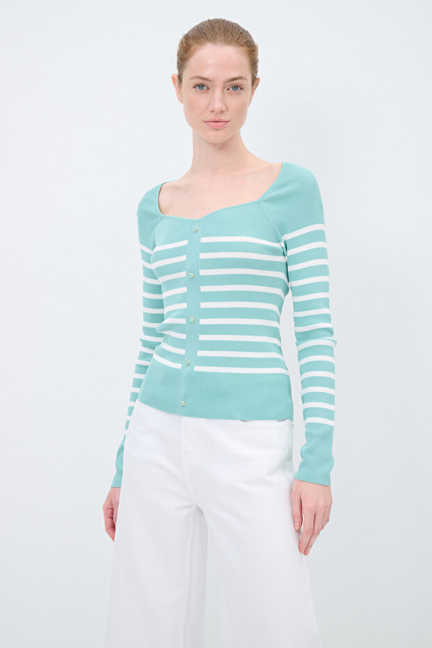 V Yaka Triko Hırka - 1