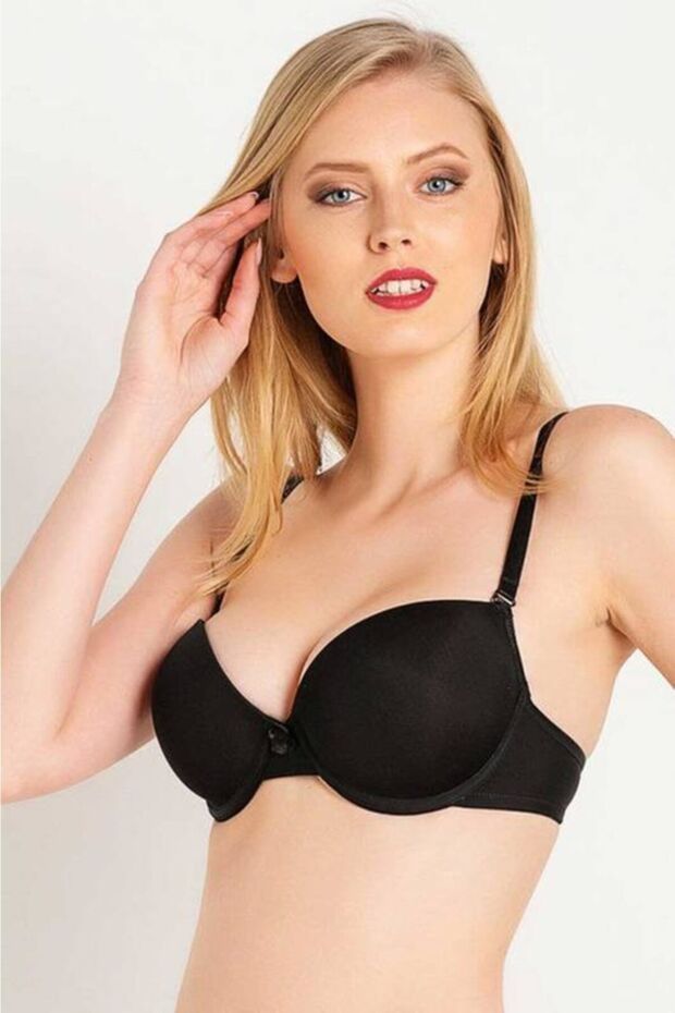 حمالة صدر مسطحة أساسية مدعمة بنصف حمالة صدر - 1