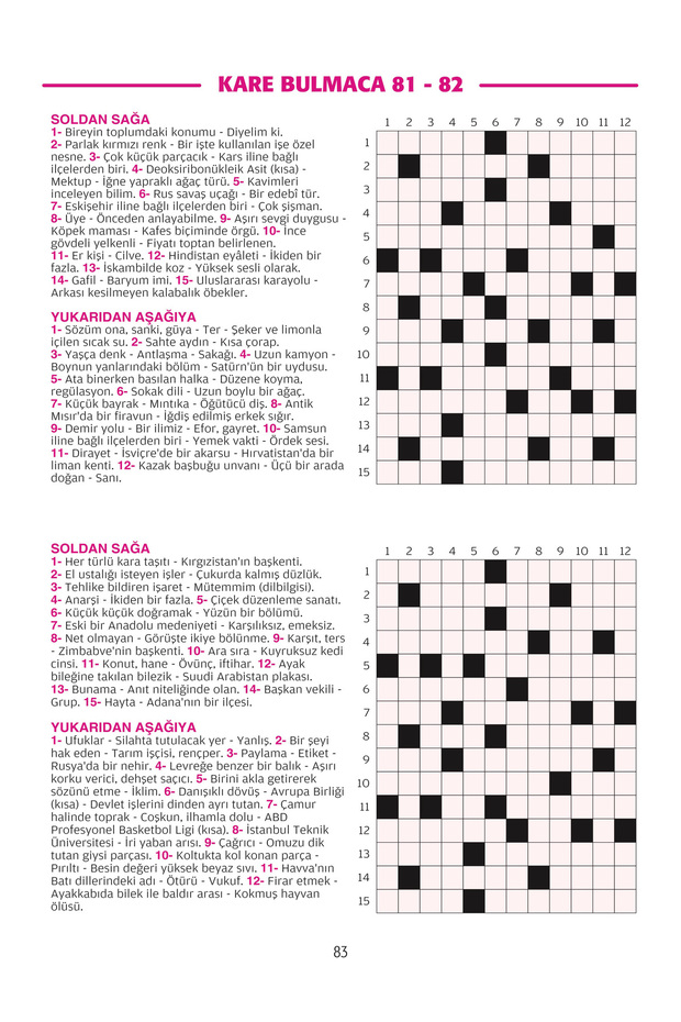 Kare Bulmaca 002 - 5