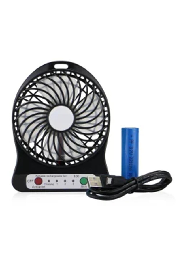 مروحة محمولة لون اسود - 2