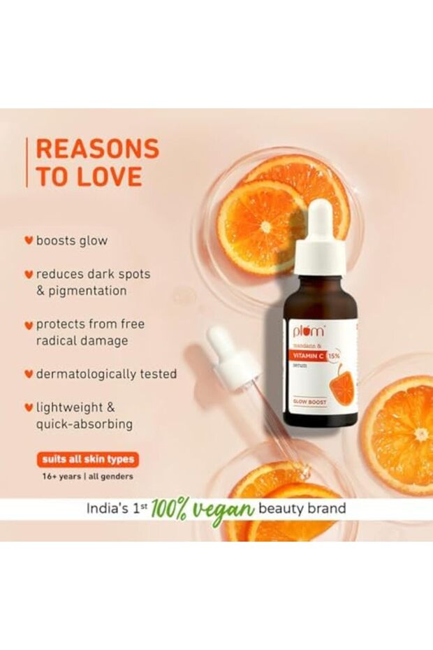 15% Vitamin C Face Serum For Glowing Skin | Non Irritating Formula | For Dull Skin | With Manda - 5