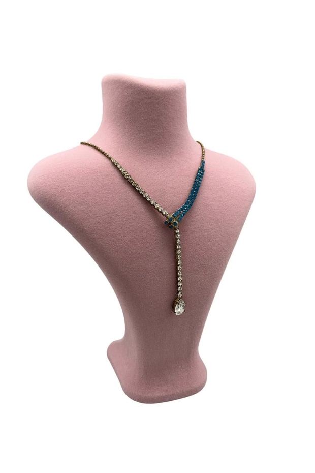 Domestic Production London Model Suede Fabric Pink Color 22/18 cm Necklace Display Mannequin