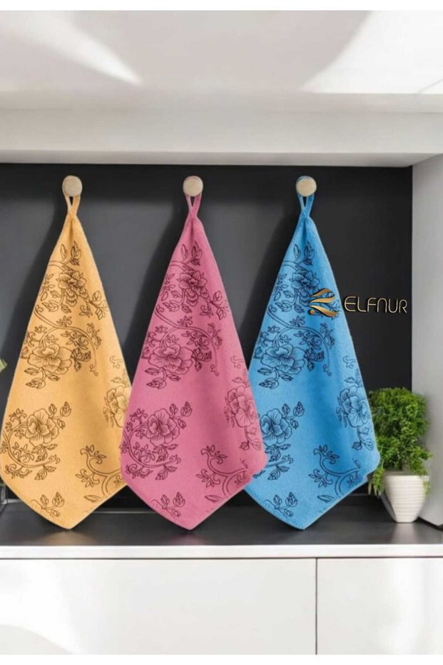 Premium | Velvet Patterned Kitchen Cloth | Stain-Proof, Odor-Free 30X30Cm X3 Pieces