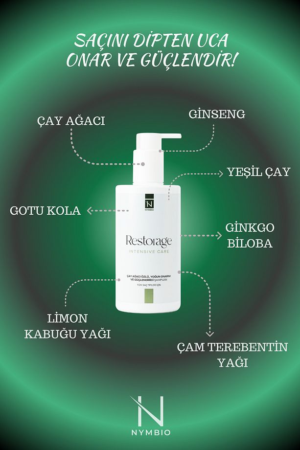 Restorage Çay Ağacı Özlü Yoğun Onarım ve Güçlendirici Şampuan (Intensive Care Shampoo) 345 ml - 2