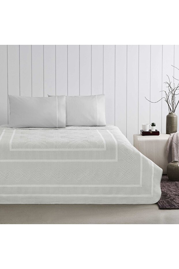 Gray Jacquard Anette Double Pique Set