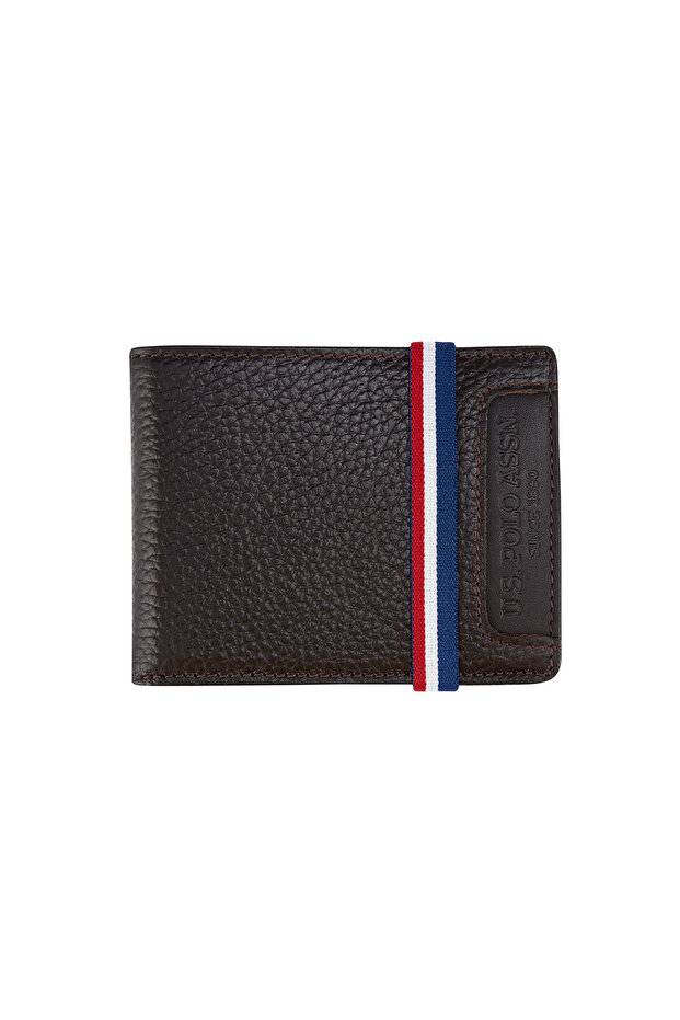 BASE. Polo Assn. 7614 Genuine Leather Men's Wallet Card Holder BROWN
