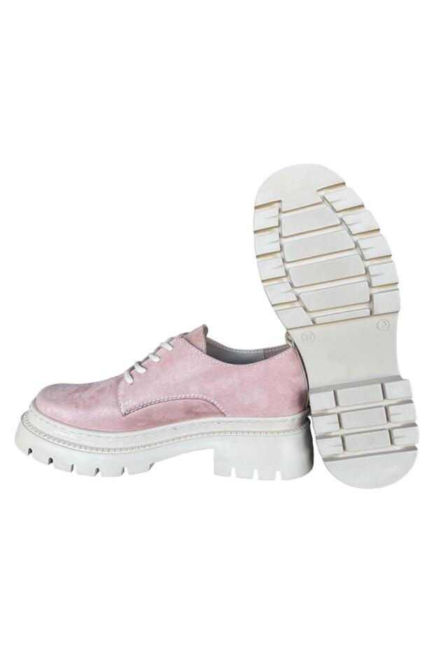 Fűzős, magas talpú női Oxford cipők PUDRA - 4