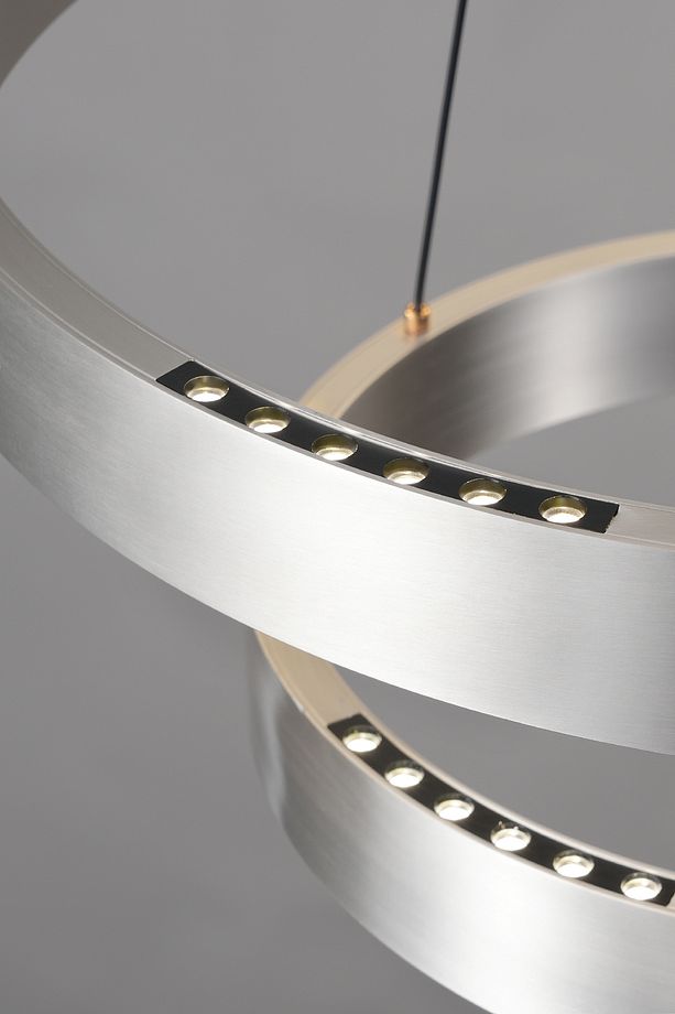 Late Gri İki Katlı Yuvarlak 69 Watt Modern Sarkıt Salon Led Avize - 6
