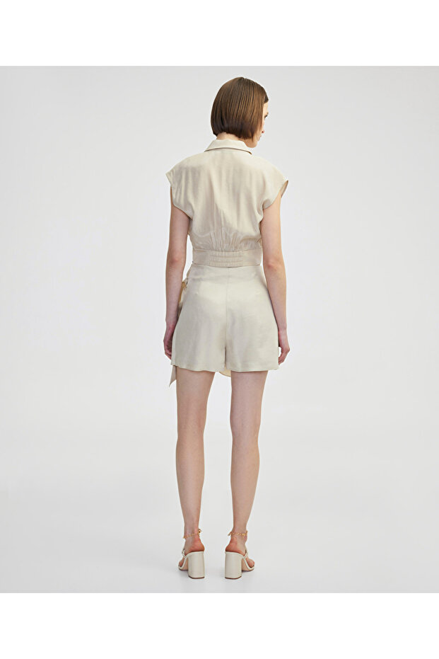 Drapeli gömlek yaka bluz - 6