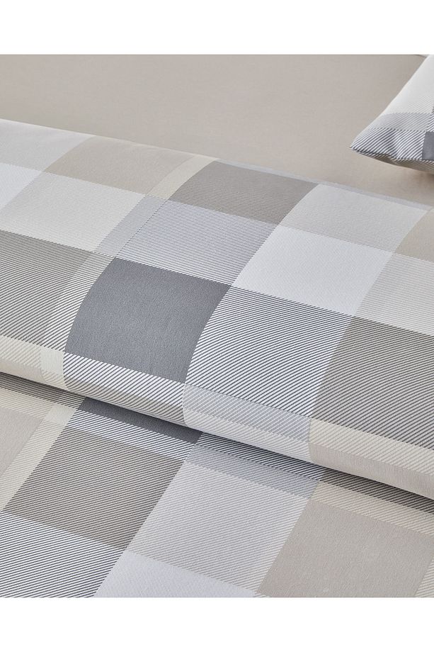 Bold Pattern Kolay Ütülenir Tek Kişilik Nevresim Takımı 160x220 cm Taş Rengi - 3