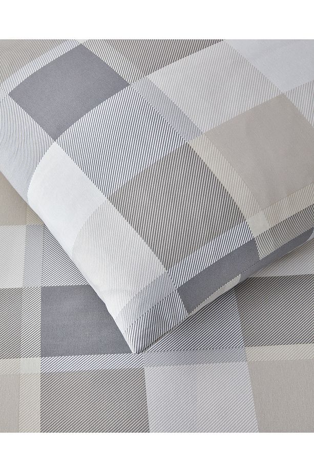 Bold Pattern Kolay Ütülenir Tek Kişilik Nevresim Takımı 160x220 cm Taş Rengi - 4