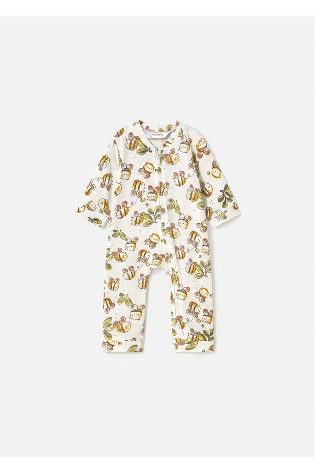 Baby Boy Jumpsuit Pajamas Cream 1710