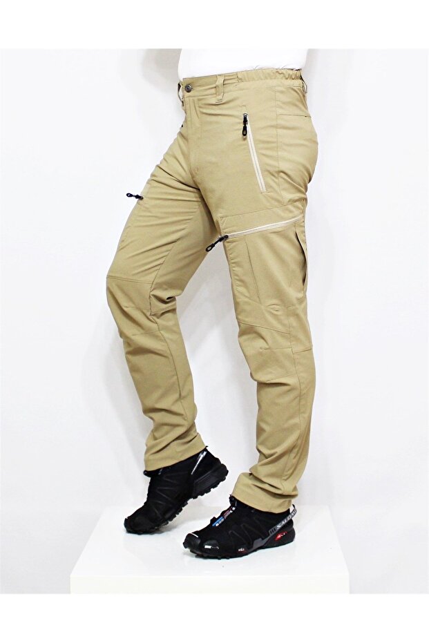 Summer Tactical Lycra Outdoor Trekking Pants Beige Color
