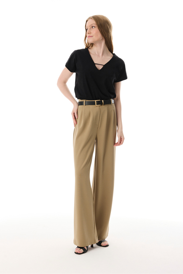 REGULAR FIT PİLELİ PANTOLON - 1