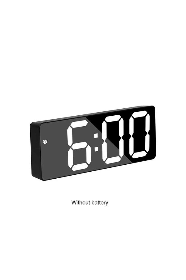 Dekoratif Masa Saati Derece Alarm Takvim Fonksiyonlu Şarjlı Led Işıklı Dijital Siyah - 6