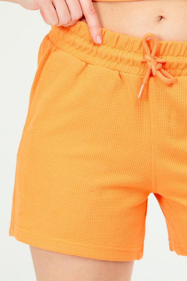 Oranj Regular Basic 100% Pamuk Yandan Cep Yüksek bel Kadın Şort SE0153 - 5