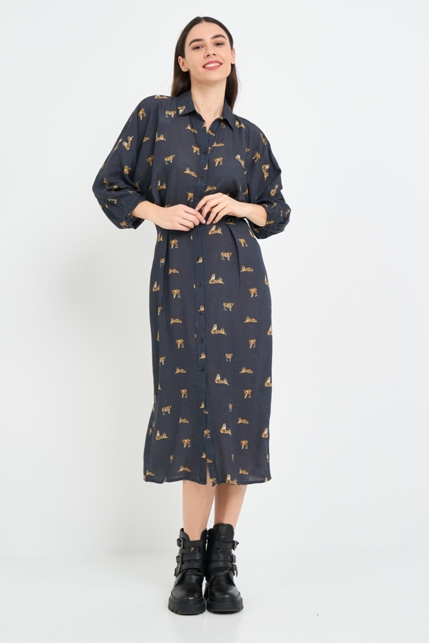 Rochie dama tip camasa cu model - 3