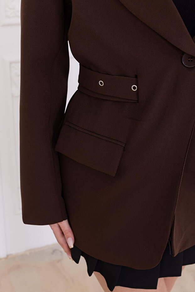 سترة بحزام بني SS2697 - 7