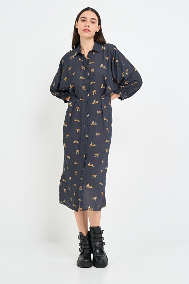 Rochie dama tip camasa cu model - 5