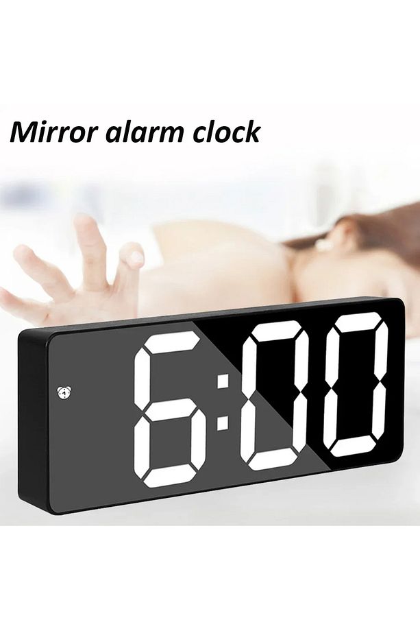Dekoratif Masa Saati Derece Alarm Takvim Fonksiyonlu Şarjlı Led Işıklı Dijital Siyah - 3