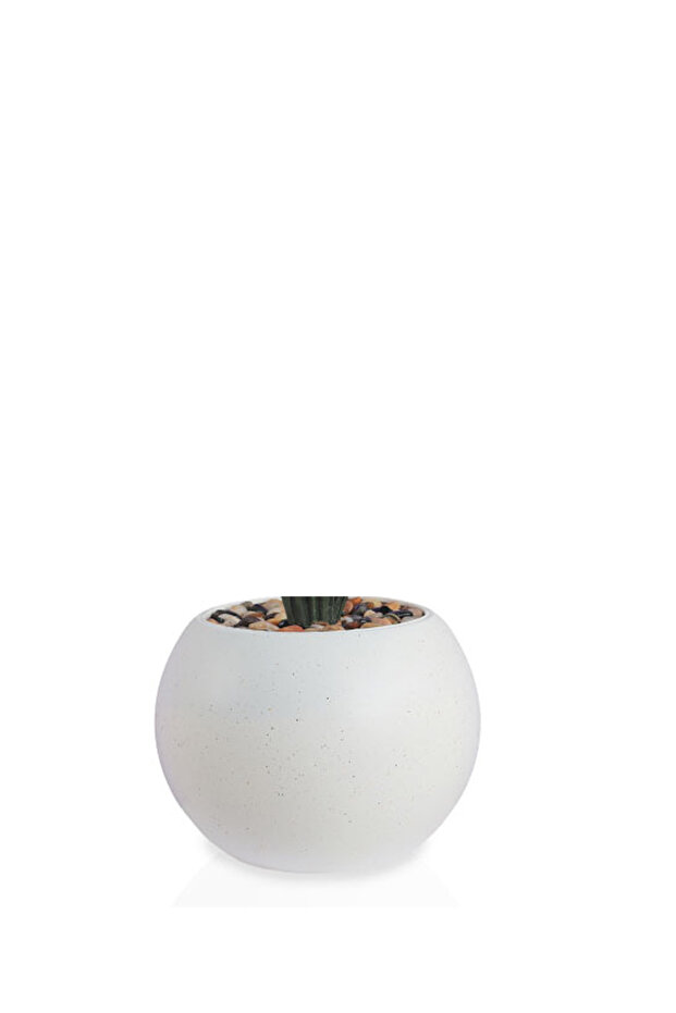 صبار اصطناعي كبير بمركن بلاستيك دائري - 3