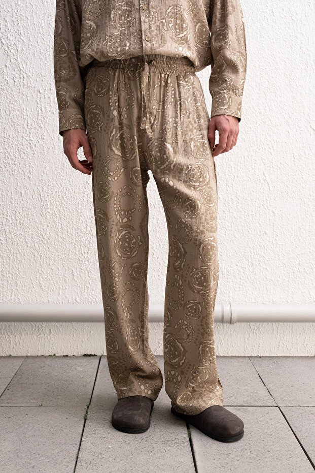 بنطلون بيج منقوش - 3