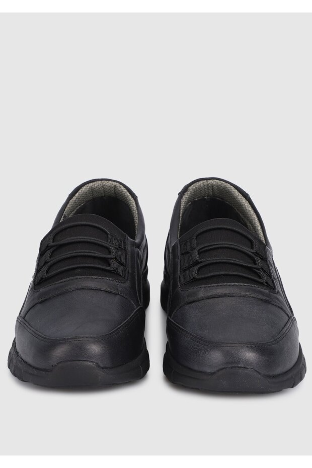 Siyah Deri Kadın Ayakkabı - 3