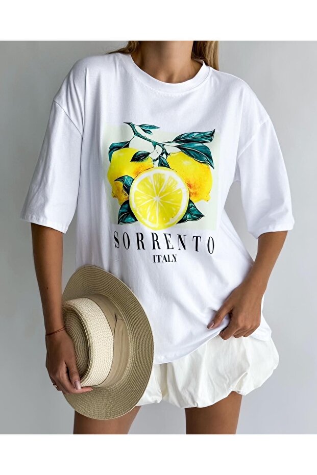 Oversize Cut Short Sleeve Printed T-Shirt