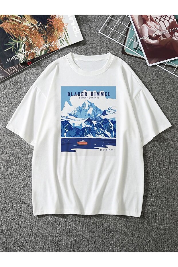 Oversize Cut Short Sleeve Printed T-Shirt