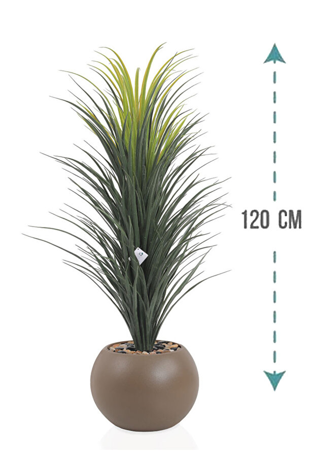 صبار اصطناعي كبير بمركن بلاستيك دائري - 1