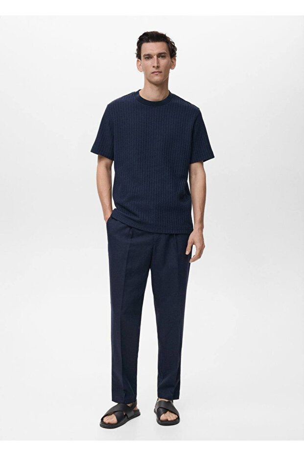 Çizgili jarse tişört - 2