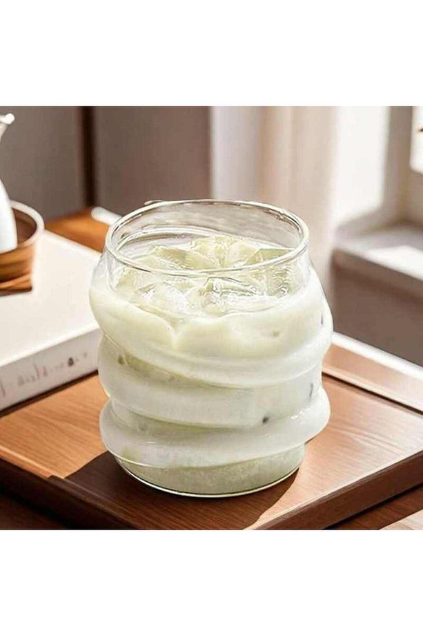 2 Adet Sarma Şerit Şekilli Bardak Soğuk sıcak Kahve Bardak Pinterest Borosilikat Bardak - 4