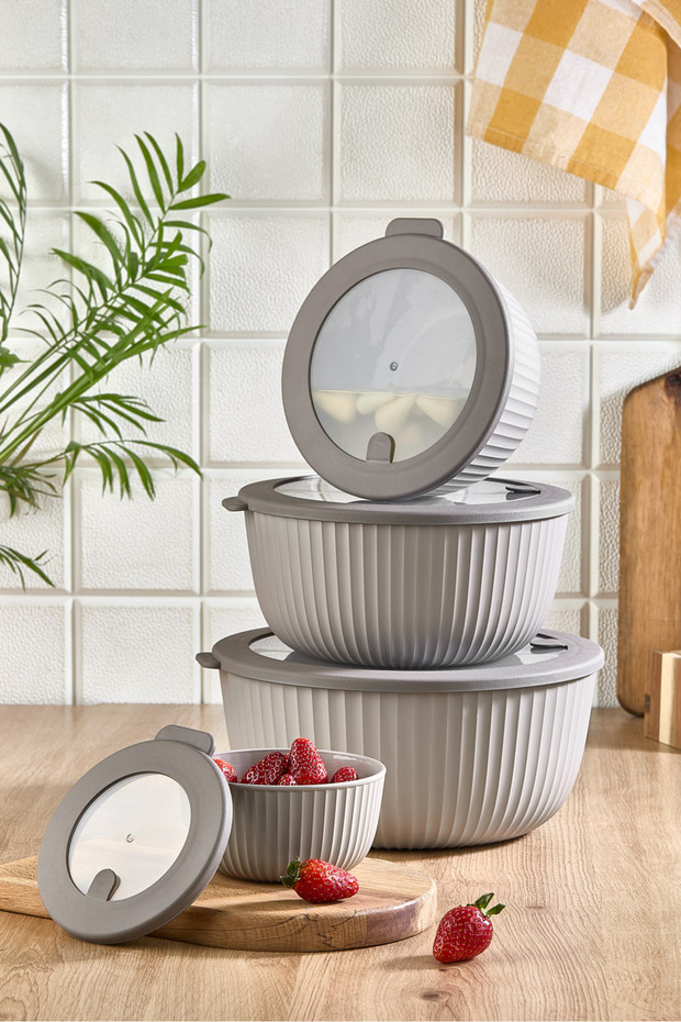 Elegance Series 4-Piece Storage Container Set with Leakproof Lid Microwave & Refrigerator Compatible