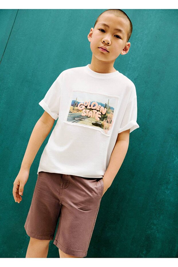 Beli lastikli bermuda şort - 1