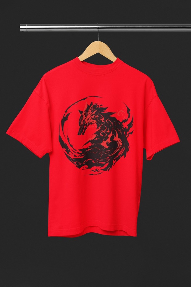 Women/Men 100% Cotton Dragon Transfer Printed Round Neck Short Sleeve Tee