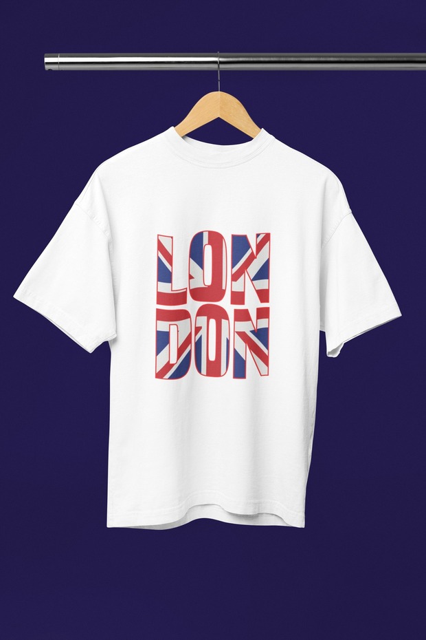 Women/Men 100% Cotton London Transfer Printed Round Neck Short Sleeve T-Shirt